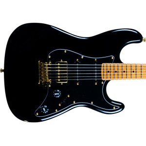 Jet Guitars JS-400 BKG Roasted Maple HSS Gold Hardware - Black